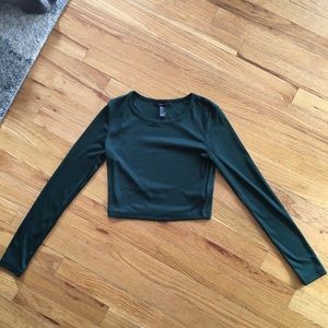 Forever 21 ribbed green croptop